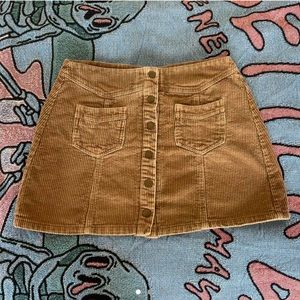 Corduroy Button Up Mini Skirt